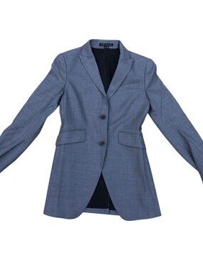 THEORY Wool Blazer Jacket Coat Women's 4 Grey Long Sleeve Button